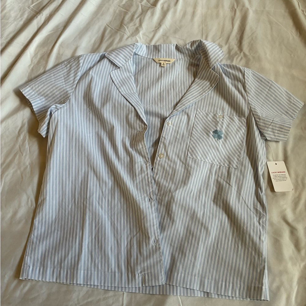 Lucky Blue Striped Short Sleeve Shirt